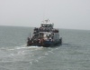 Ferry sailing on river