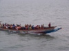 Passengers on African pirogue